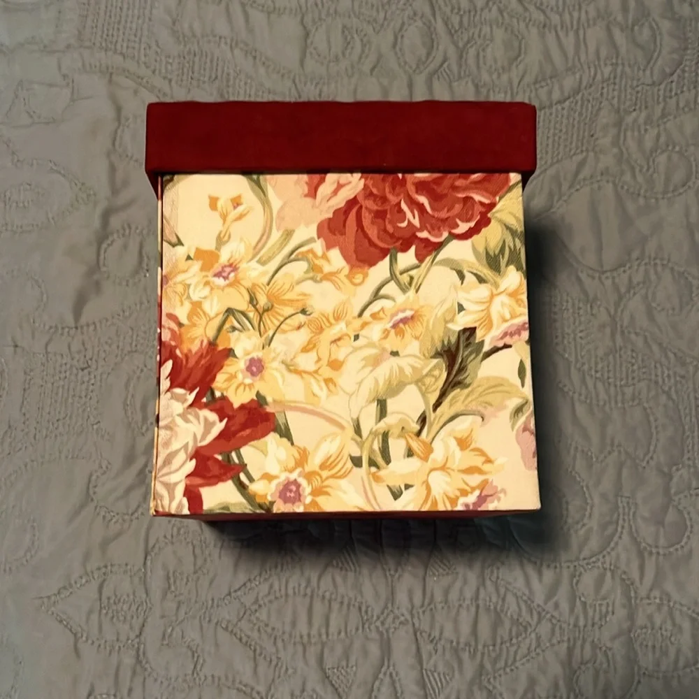 Once Upon a Rose Floral Fabric-Lined Storage Box